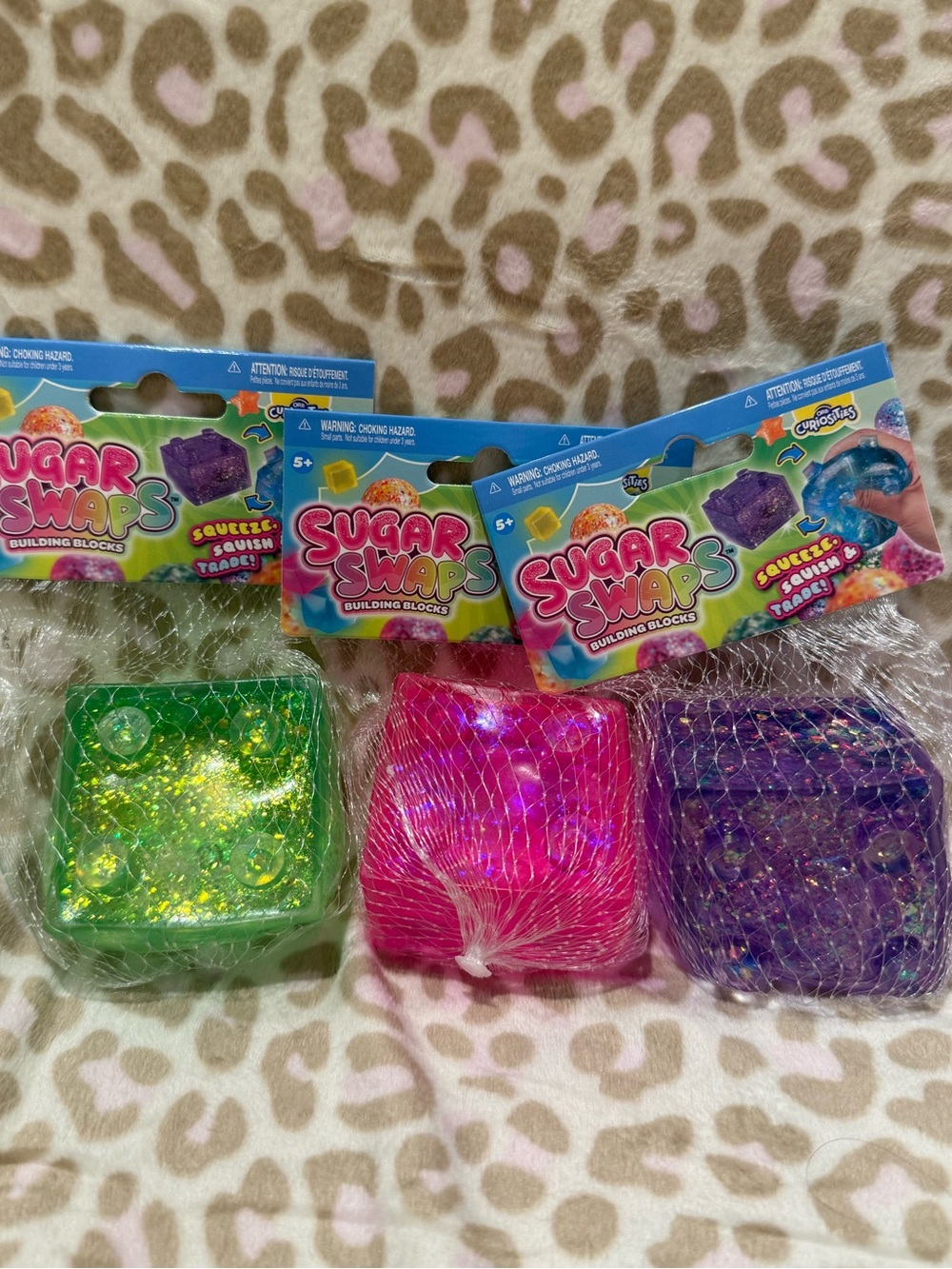 Sugar Swaps Building Blocks Squishy Fidget Toy Bundle – 3 New Glitter Blocks